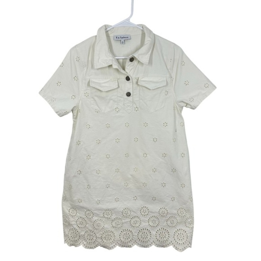 En Saison White Eyelet Mini Dress